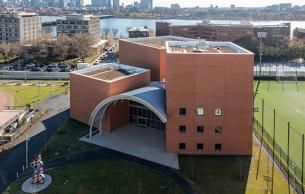 Edward and Joyce Linde Music Building aerial view from north (Photo by Ken’ichi Suzuki)