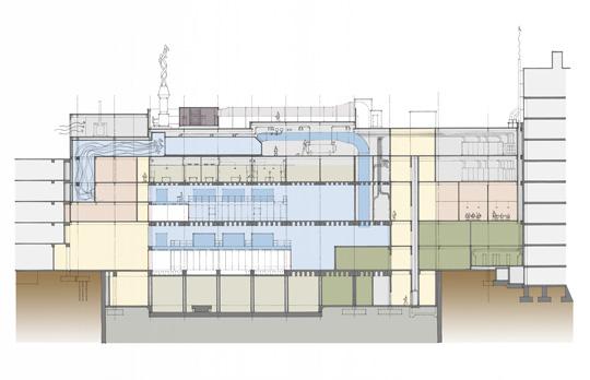 MIT.nano sketch. Courtesy Wilson Architects. MIT.nano sketch bldg cross section