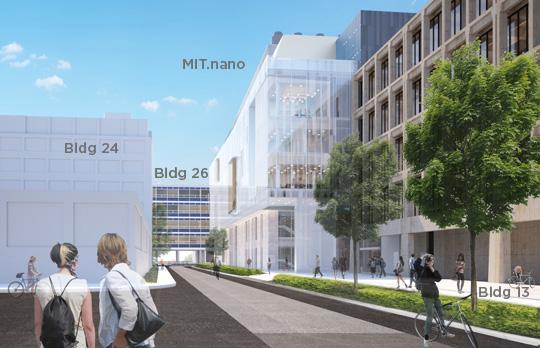 MIT.nano sketch (view looking east from Bldg 13). Courtesy Wilson Architects. MIT.nano sketch (view looking east from Bldg 13)