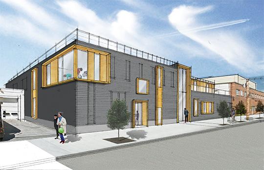 Concept for Theater Arts South façade; Illustration by designLAB architects, inc. Concept for Theater Arts South façade