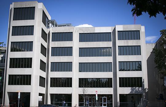 Renovated Building 9 facade with all new windows (Photographer Tom Gearty)