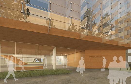 MIT Building 55 entrance (rendering courtesy Anmahian Winton Architects)