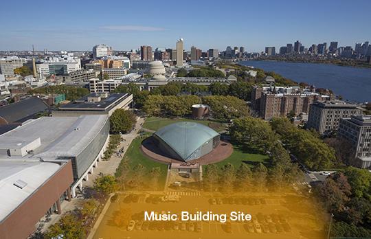 Site of the new Music Building (Photo by AboveSummit with Christopher Harting) Site of the new Music Building (Photo by AboveSummit with Christopher Harting)